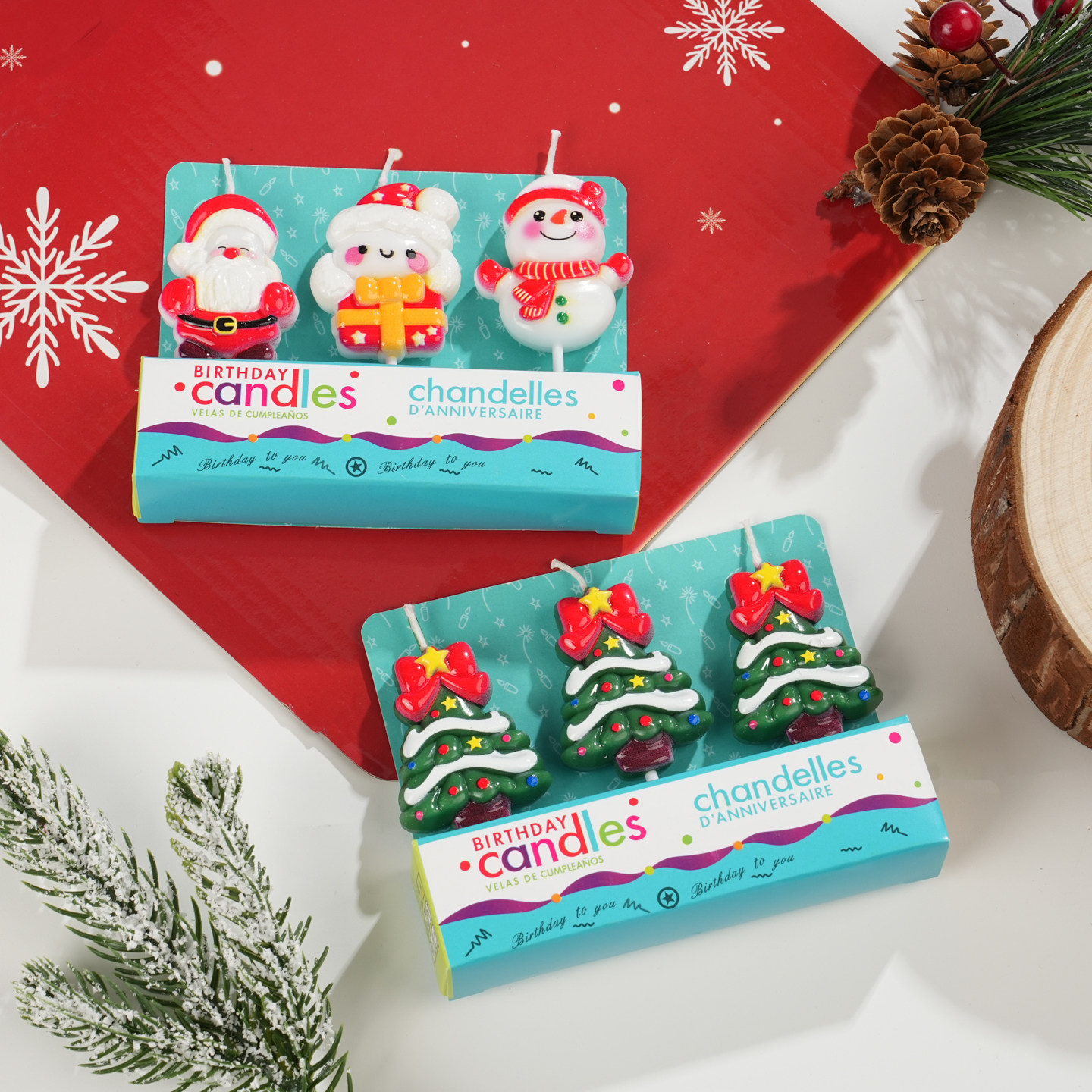 2025圣诞节蜡烛蛋糕装饰插件星星圣诞树圣诞老人雪人蜡烛烘焙插件