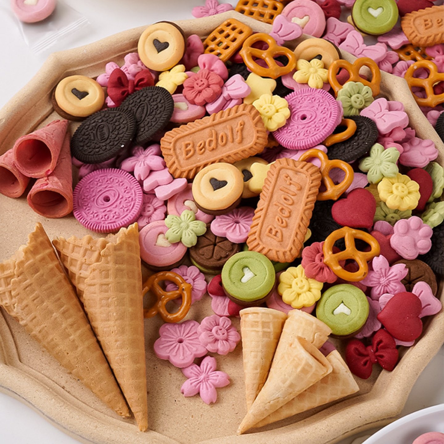 劳伦兹蝴蝶饼干焦糖牛奶可可饼干蛋糕装饰小熊饼干烘焙甜品台装扮