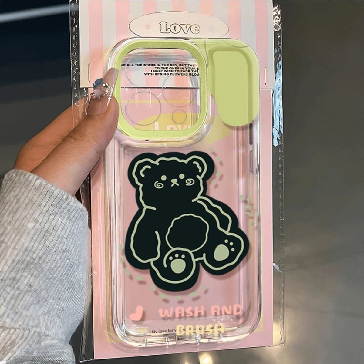 牛油果绿小熊适用苹果16 16平板电脑保护套/壳