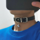 百搭choker黑色皮质项圈铃铛颈链男生小众颈带日常通勤朋克项链男