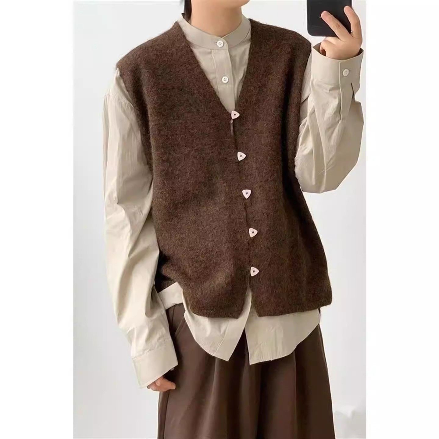 日系复古慵懒小众针织纽扣马甲背心男女春秋宽松开衫叠穿毛衣外套,男装,常规马甲,淘宝优惠券,粉丝福利购,淘宝优惠卷