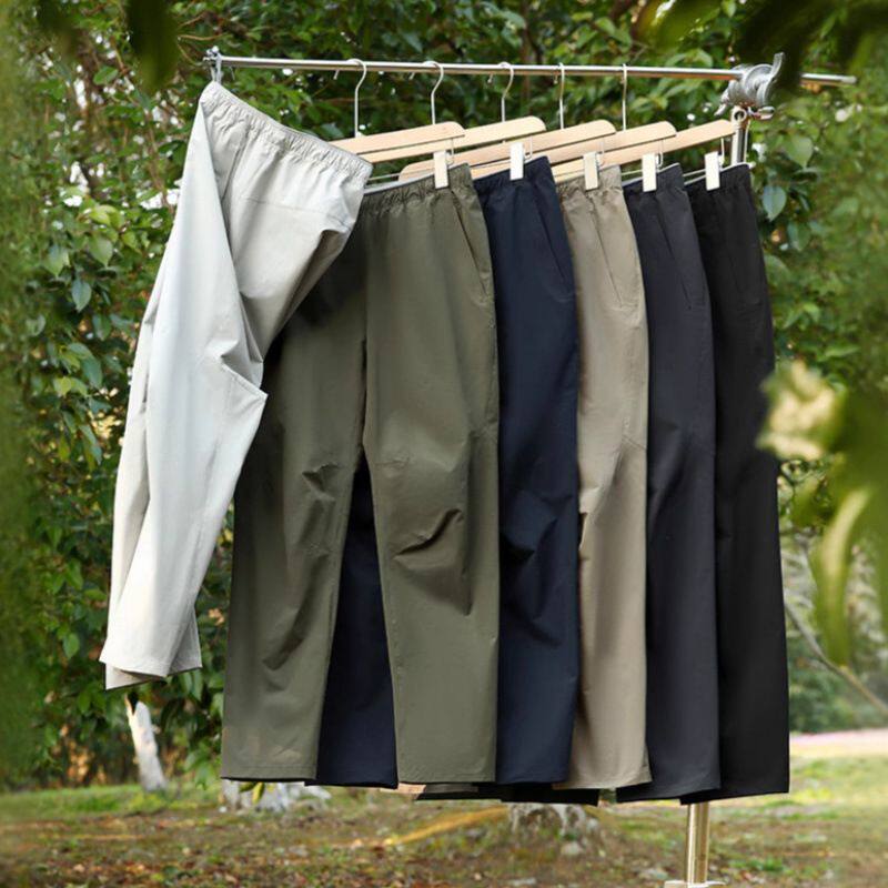 户外机能3D立体裁剪休闲裤春秋男士松紧腰直筒百搭纯色运动裤长裤