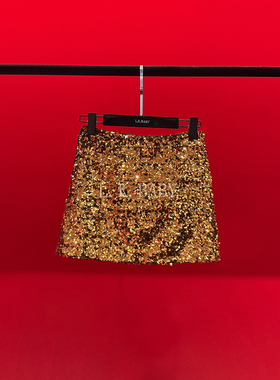 【L.K.BABY】气质fashion重工金丝亮片半身裙时尚百搭152