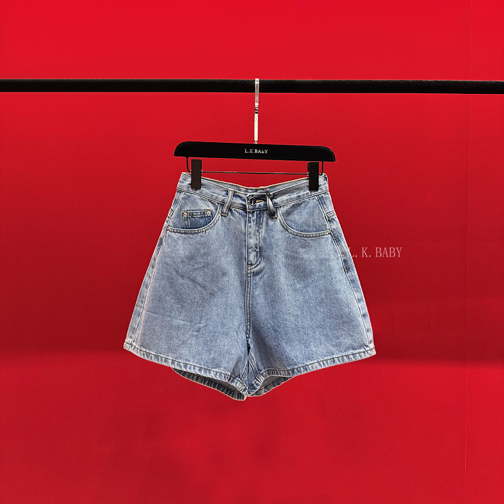 【L.K.BABY】 时髦辣妹百搭高腰牛仔短裤