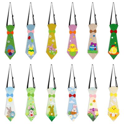 Easter Funny Necktie Cartoon Bunny Egg Chick Felt Ties for K