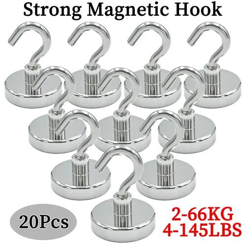 10/20Pcs Super Strong Neodymium Powerful Magnetic Hooks Ring