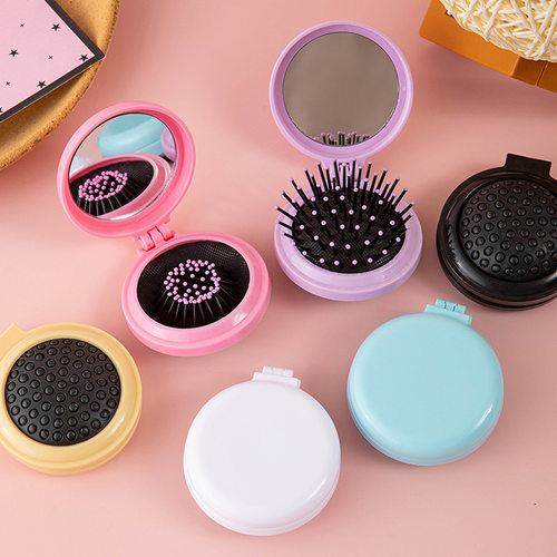 Folding Mirror Portable Small Portable Mirror Comb Integrate