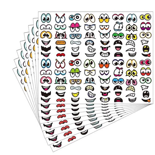 960Pcs Colorful Face Stickers Cartoon Expression Eye Sticker