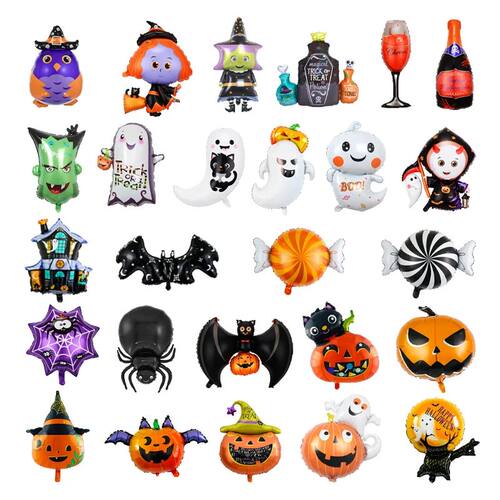 Halloween Theme Foil Balloons Pumpkin Ghost Monster Head Bal