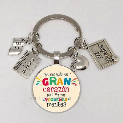 New Teacher Keychain Thank You Teacher Text Keychain Pendant