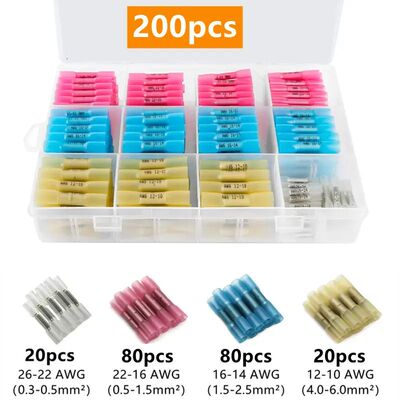 50-620pcs Heat Shrink Tube Butt Connector Butt Splice Insula