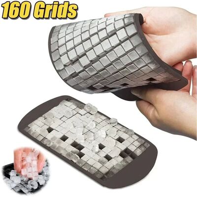 160 Grid Silicone Ice Tray Ice Cubes Foldable Ice Mold Ice B
