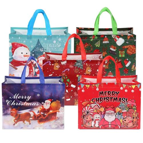 5PCS Christmas Gift Tote Bags for Kids Party Supplies 33x25x