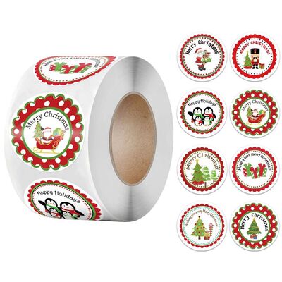 Merry Christmas Stickers Animals Santa Claus XMAS Trees Deco