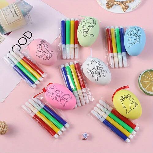 3/5 Set Easter Eggs DIY Hand-Painted Eggs Egg and Pen Combin