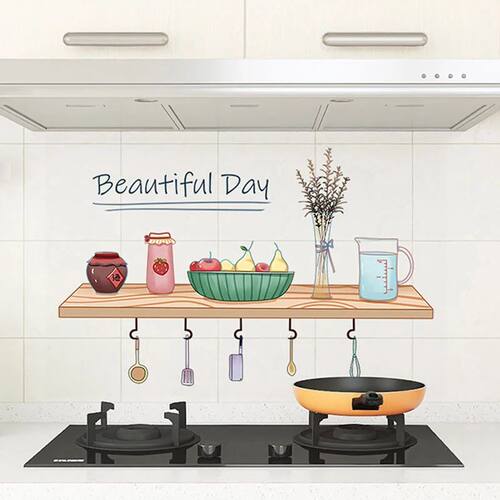 1 Sheet 30*90cm 60*90cm Self-Adhesive Kitchen Oil-Proof Stic