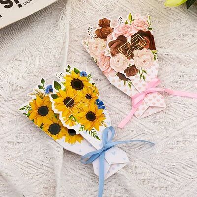 1/5pcs Flower Greeting Card Surprise Gifts for Mothers Day B