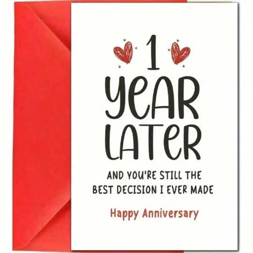 Funny 1st Anniversary Card For Husband Wife Boyfriend Girlfr