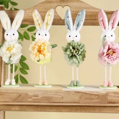 Funny Standing Easter Bunny Ornament Cute Colorful Bunny Dec
