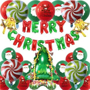 Red and Green Christmas Foil Decorations Latex Bal Party