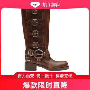 Miu 5W792D3F33FM050 徽标高跟短筒靴