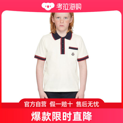 潮奢 Moncler 盟可睐 女童灰白色贴饰儿童 Polo 衫童装