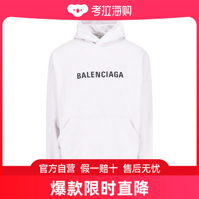 Balenciaga 巴黎世家 男士 徽标印花仿旧连帽衫 739024TQVN8