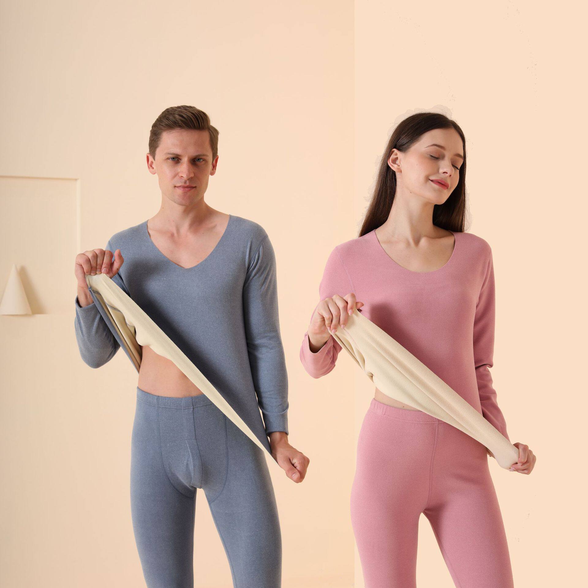 青年保暖内衣男士套装加绒款发热德厚大码中老年冬季防寒秋衣裤女