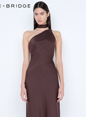 BECBRIDGE NYSSA不对称领口露背多穿法系带拉链连衣裙 H25-13159