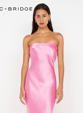 BECBRIDGE月光之舞慵懒显瘦超模同款抹胸连衣裙女夏轻礼服裙10510