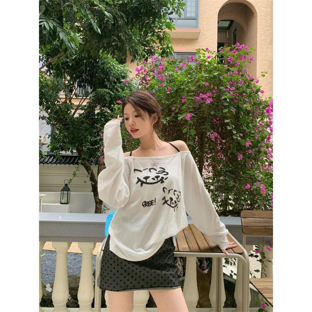 广州质量宽松外搭罩衫挂脖露肩上衣长袖T恤女,女装/女士精品,T恤,淘宝优惠券,粉丝福利购,淘宝优惠卷