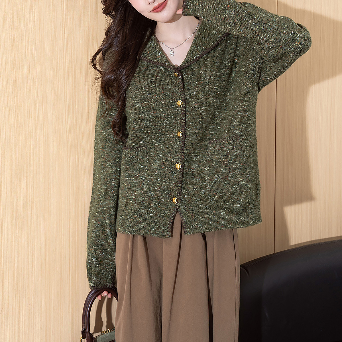 唐狮秋冬毛衣外套女复古风撞色边设计海军领开衫春秋高级感潮tu,女装/女士精品,毛衣,淘宝优惠券,粉丝福利购,淘宝优惠卷