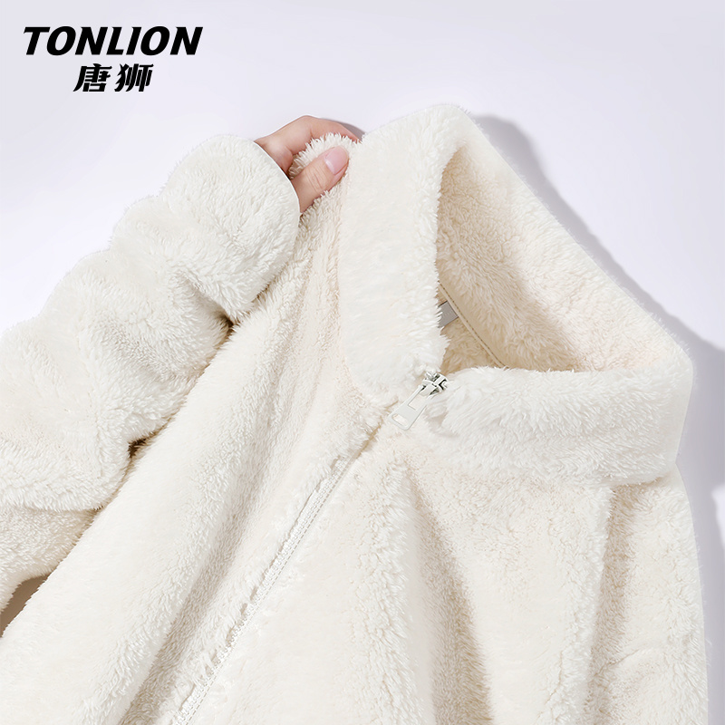 唐狮立领舒棉绒卫衣开衫