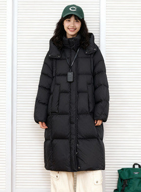 唐狮官方黑色羽绒服女款冬季2026新款中长款巨好看冬装保暖外套VB