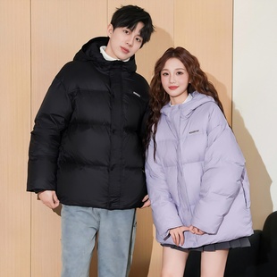 唐狮冬季新款情侣羽绒服男女短款连帽面包服韩系休闲厚外套TD