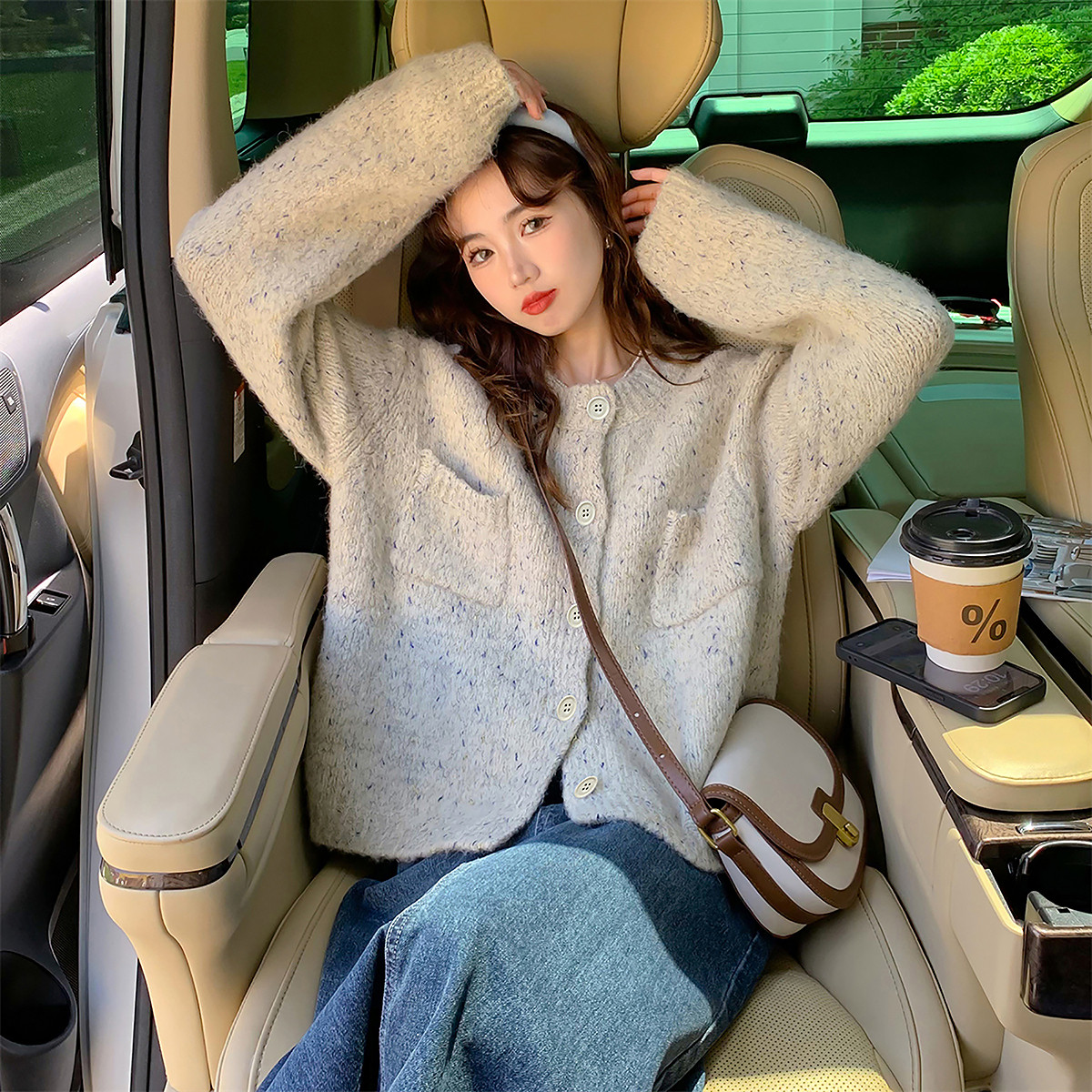 唐狮秋冬季女毛衣新式花纱温柔风开衫外套短款宽松百搭时尚tu,女装/女士精品,毛衣,淘宝优惠券,粉丝福利购,淘宝优惠卷