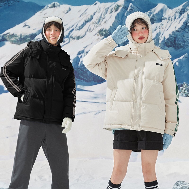 唐狮冬季连帽情侣羽绒服男女潮牌