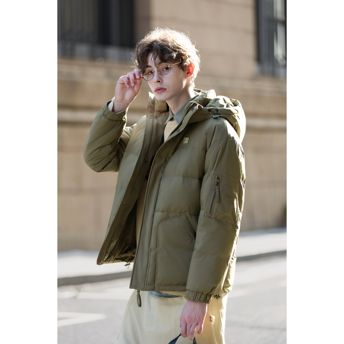 唐狮冬加厚短款羽绒服男连帽保暖