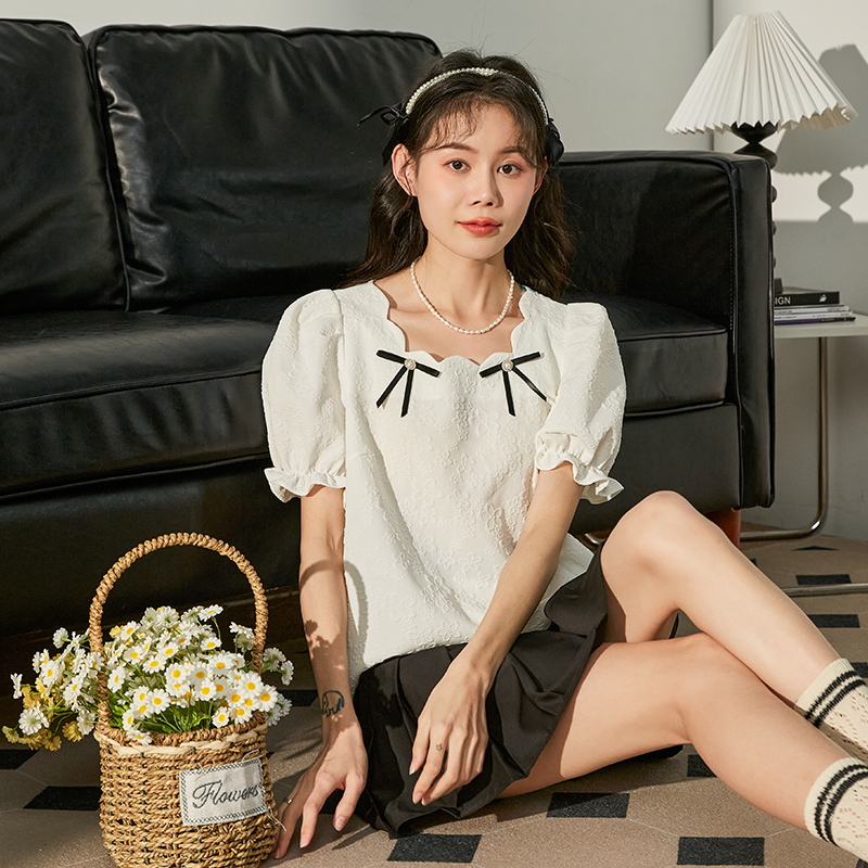 唐狮夏季短袖T恤女设计感小众淑