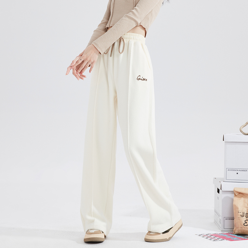 唐狮加绒运动裤女秋冬摇粒绒居家