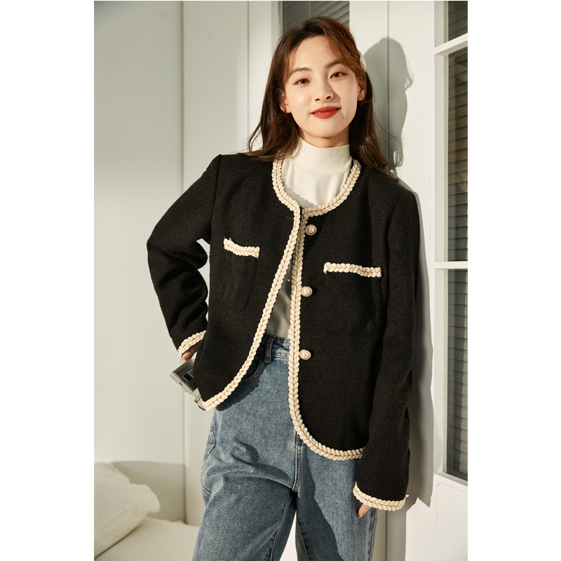 唐狮法式小香风外套女白色春秋季薄款上衣高级感女士短外套茄克