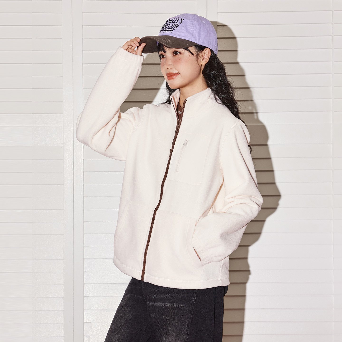 唐狮加绒加厚开衫外套女款秋冬季