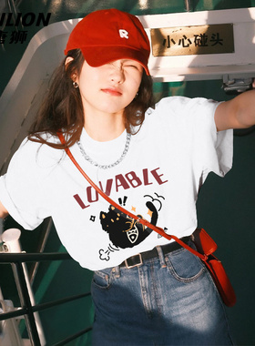 唐狮白色纯棉短袖女t恤夏2026新款爆款中学生休闲宽松半袖上衣VB