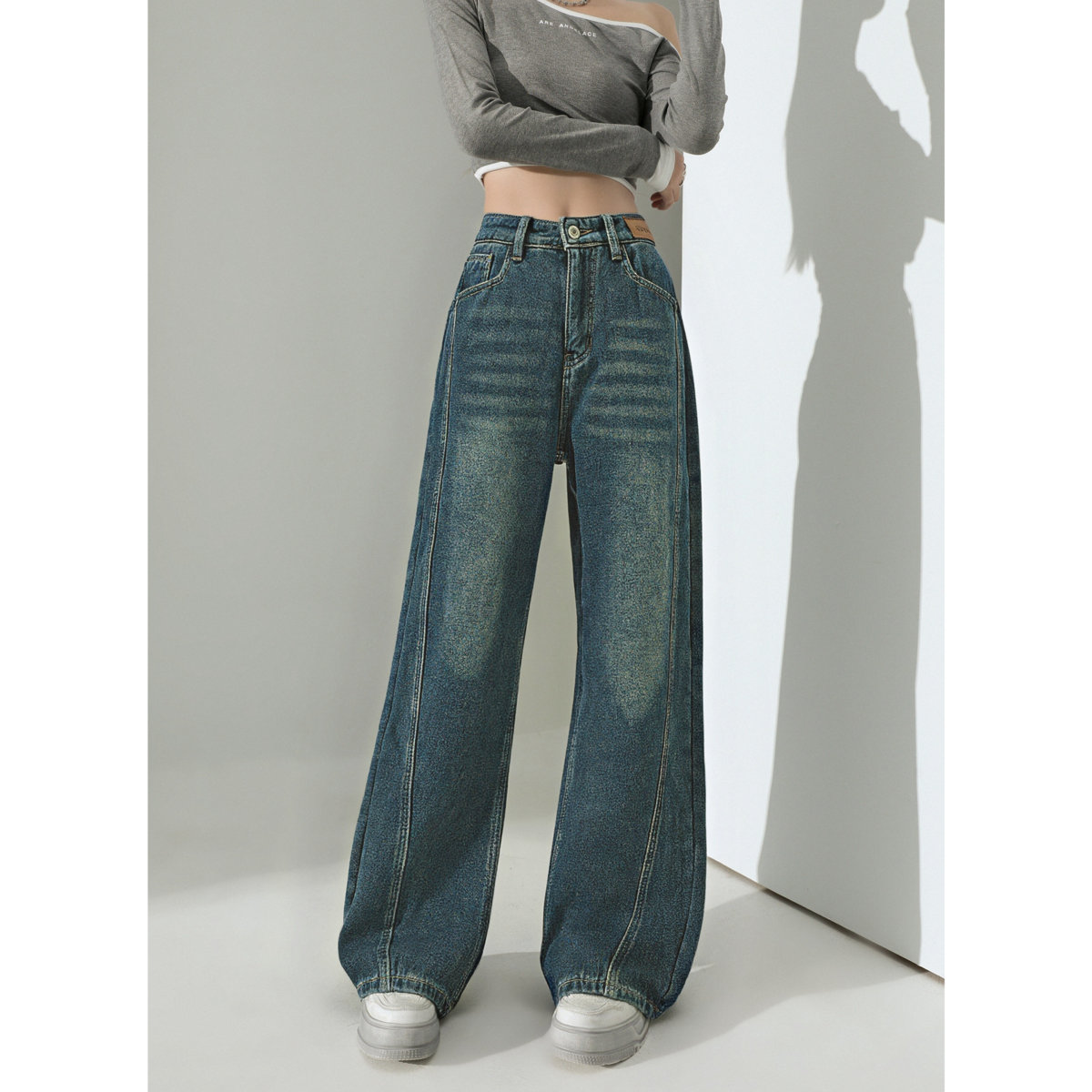 唐狮秋冬季女加绒弯刀牛仔裤加绒宽松长裤女裤休闲风时尚TD,女装/女士精品,牛仔裤,淘宝优惠券,粉丝福利购,淘宝优惠卷