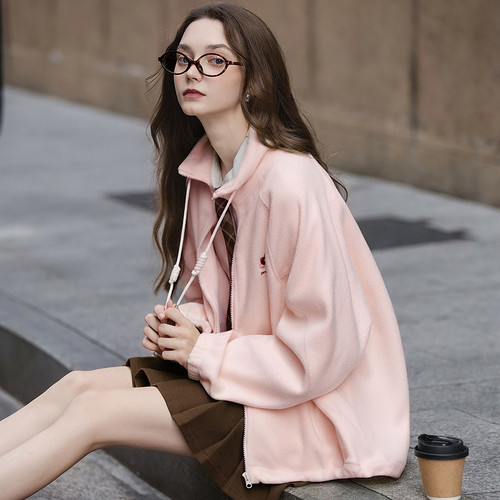 唐狮秋冬季短款外套摇粒绒女士厚