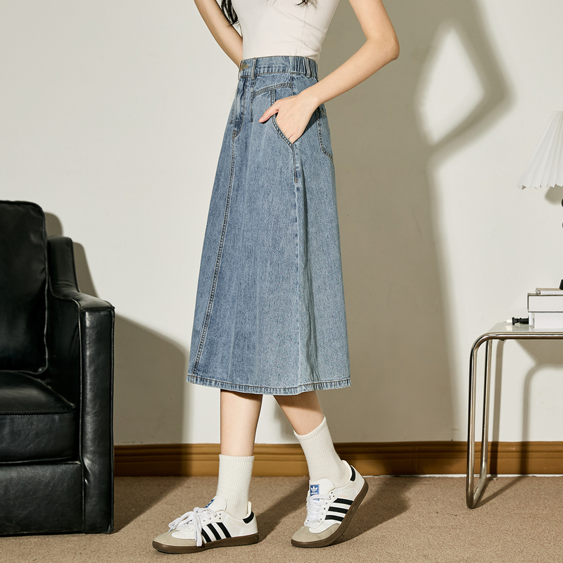 唐狮牛仔裙半身裙女春夏新款高腰