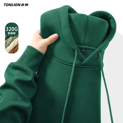 唐狮连帽卫衣男重磅套头上衣