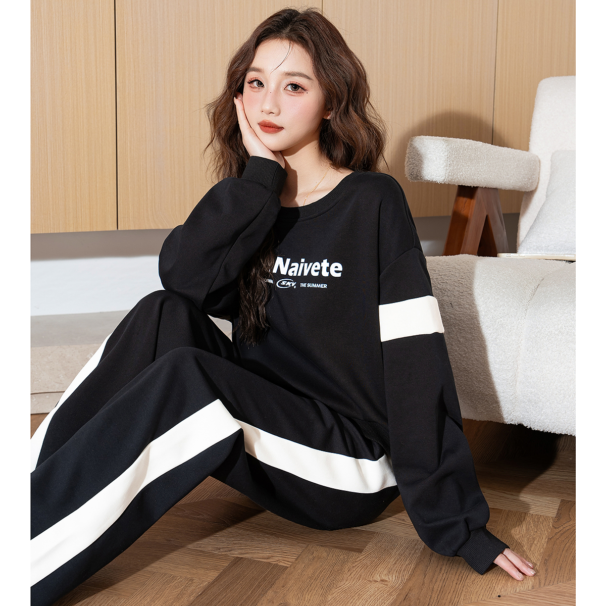 唐狮美式休闲运动套装女新款开春