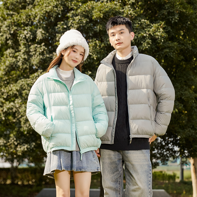 唐狮情侣装轻薄羽绒服立领秋季新
