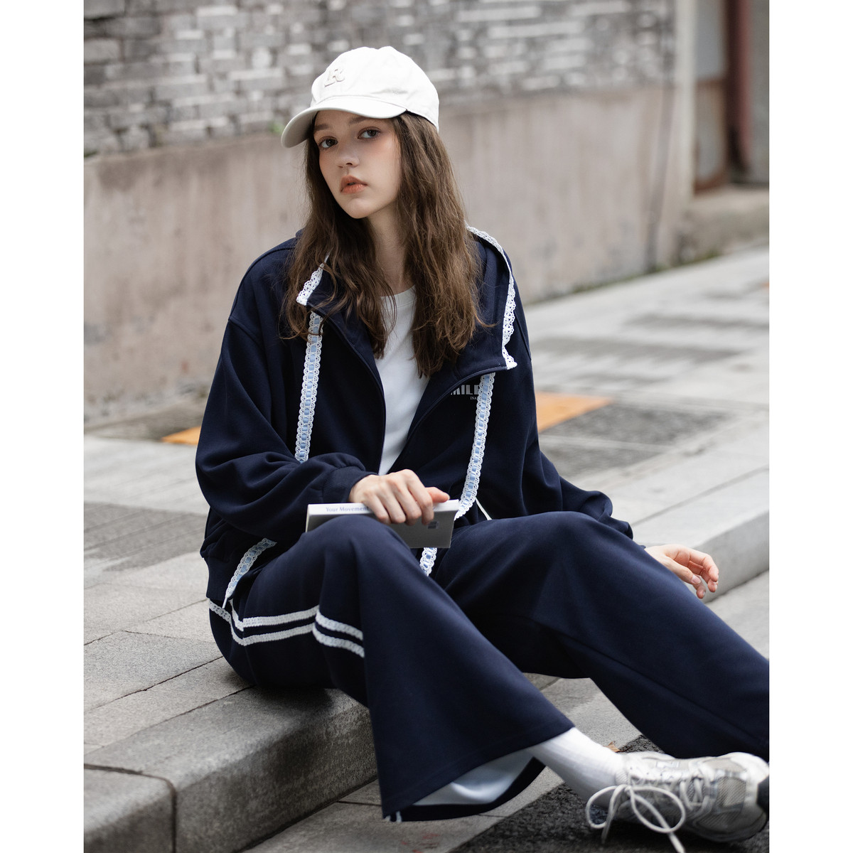 唐狮秋冬季套装女开衫连帽卫衣蕾丝设计感独特小众卫裤子套装TMTA,女装/女士精品,时尚套装,淘宝优惠券,粉丝福利购,淘宝优惠卷